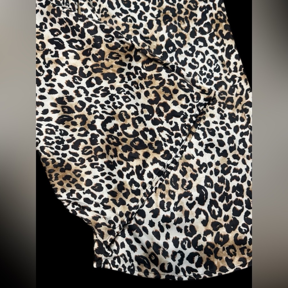 Bershka Women's Leopard Printed Satin Pants,Beige/Black Brown Size Small Nwt — image 8 of 8